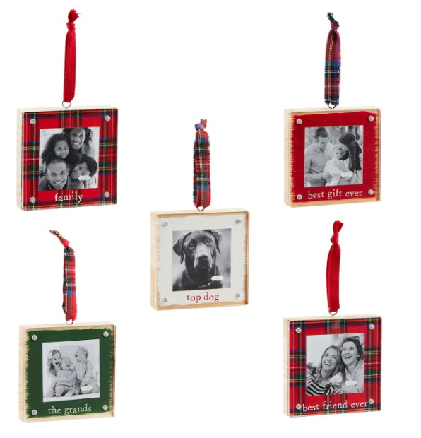 WOOD & ACRYLIC SENTIMENT ORNAMENT FRAMES (5 Styles)