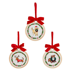 PET EMBROIDERY HOOP ORNAMENTS ( 3 Styles)