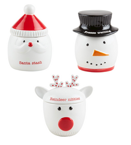 CHRISTMAS CHARACTER CANDY JARS ( 3 Styles)