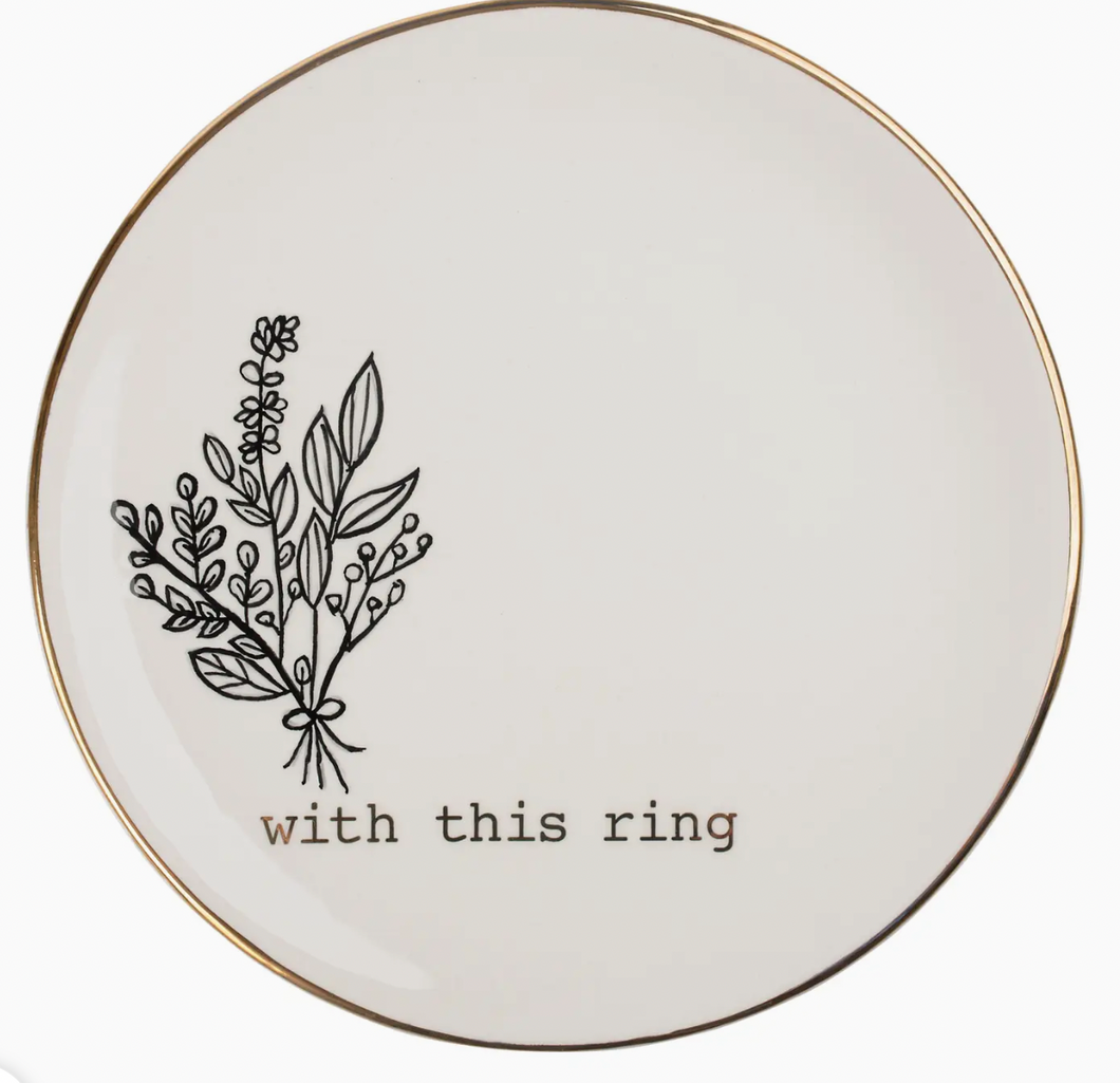 Gold with This Ring Trinket Tray