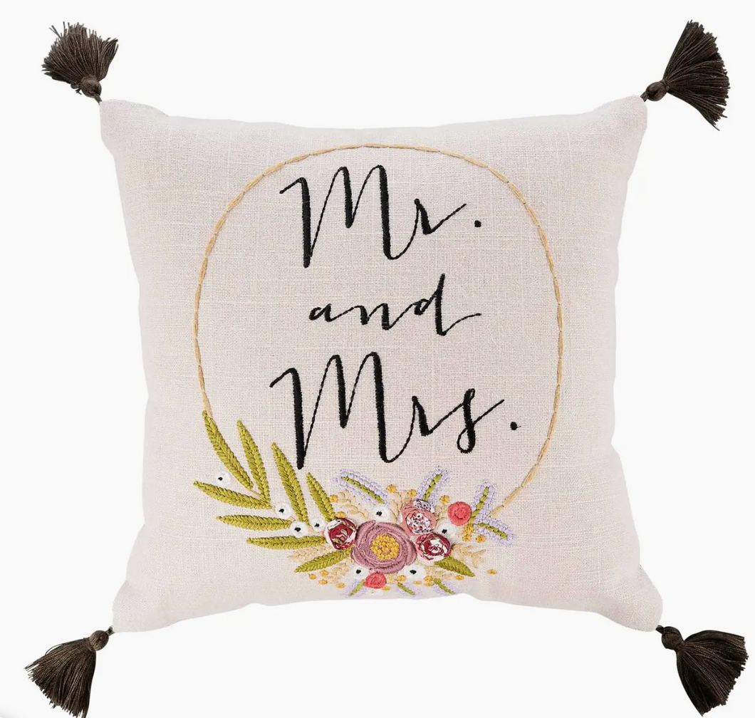 Mr. and Mrs. Wreath Pillow