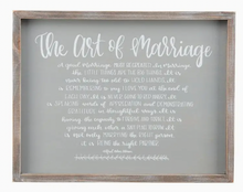 Load image into Gallery viewer, The Art of Marriage Framed Board