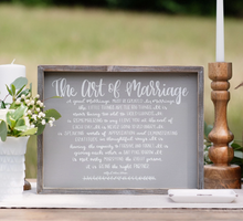 Load image into Gallery viewer, The Art of Marriage Framed Board