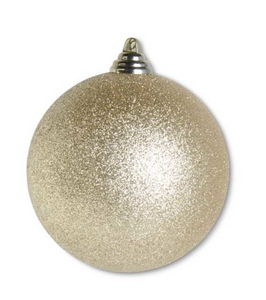 4.5" Gold Glittered Shatterproof Round Ornament