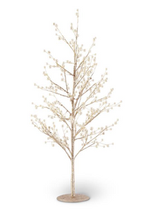 24 INCH GOLD GLITTERED TWIG TREE W/PEARL