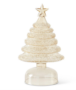 GOLD GLASS ICED LAYERS CHRISTMAS TREES