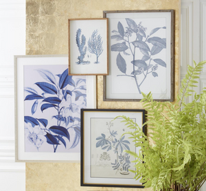 ASSORTED 23.75 INCH BLACK & GOLD FRAMED BLUE ARBOR PRINTS (6 STYLES)