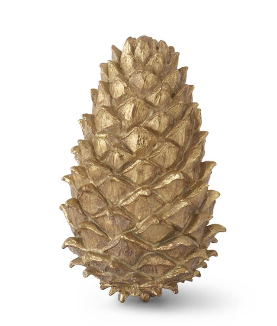 8 INCH GOLD RESIN PINECONE