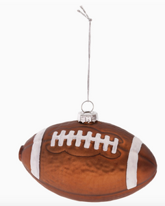 Glass Football Christmas Ornament