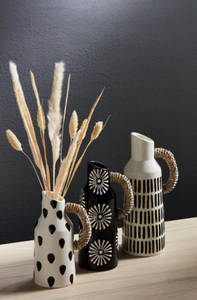 BLACK PATTERNED BUD VASES (3 Sizes)