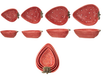 Load image into Gallery viewer, Hand-Painted Strawberry Shaped Measuring Cups, Set of 4