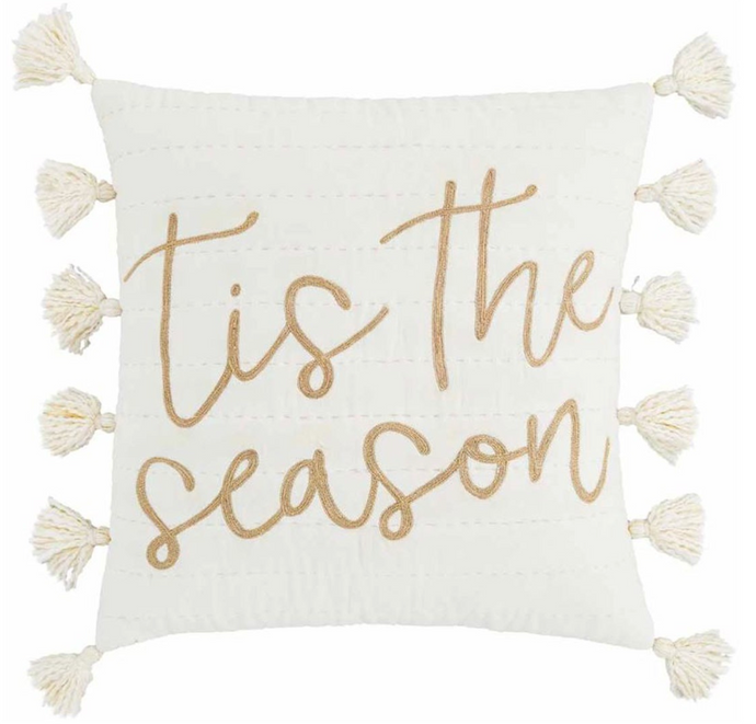 Gold Tis The Season Throw Pillow