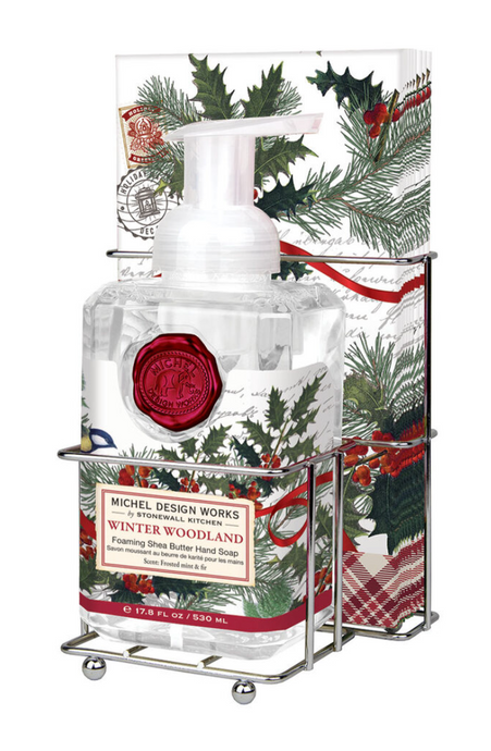 Winter Woodland Foaming Hand Soap & Napkin Set