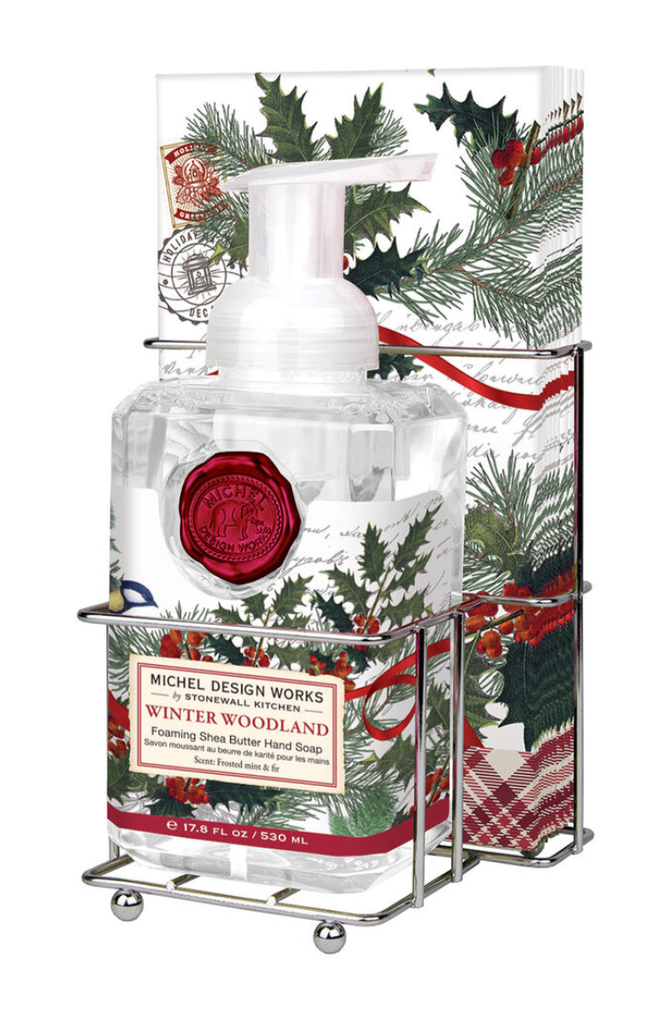 Winter Woodland Foaming Hand Soap & Napkin Set