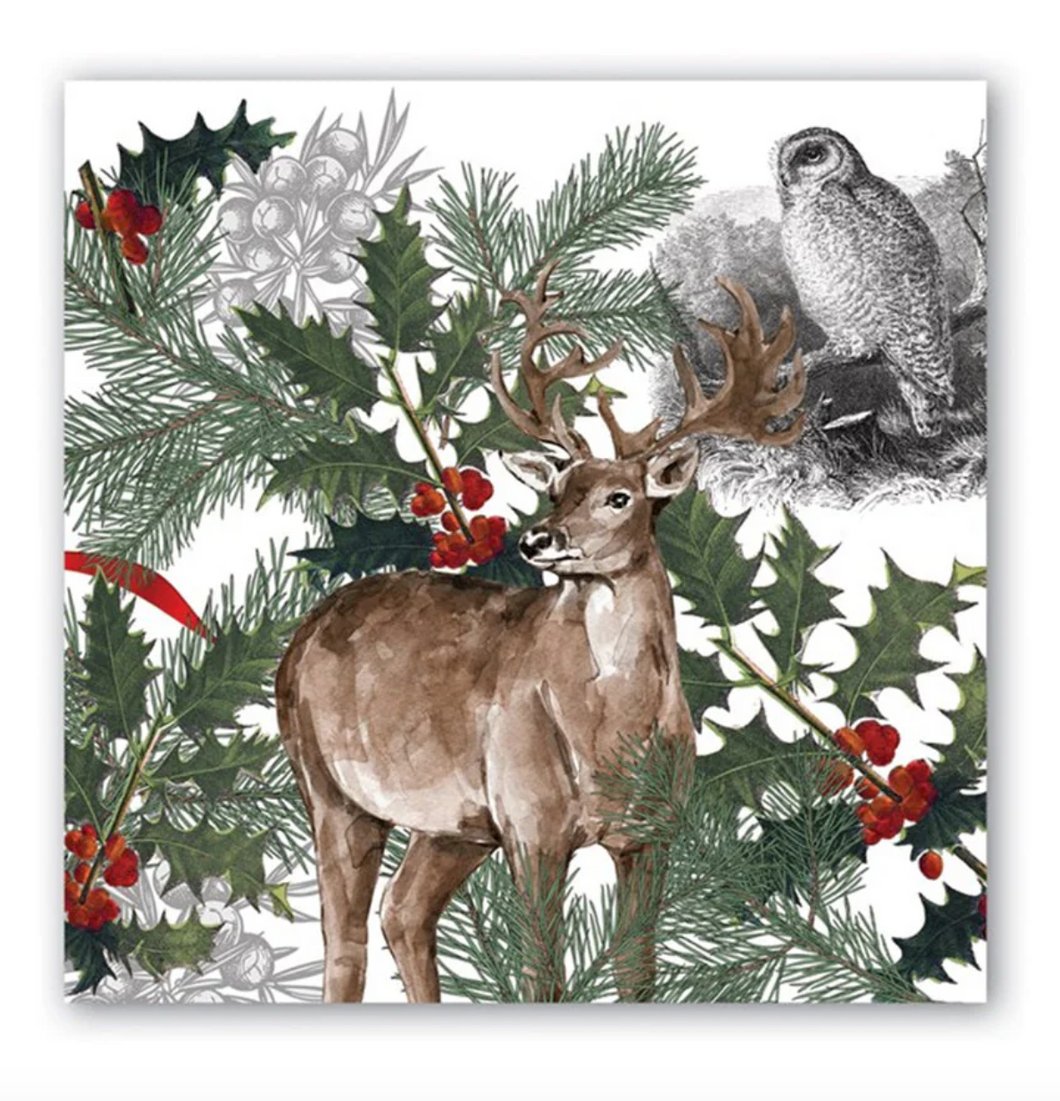 WINTER WOODLAND PAPER BEVERAGE NAPKINS