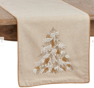 Beaded Christmas Tree Table Runner