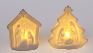 White Light Up Nativity Scene