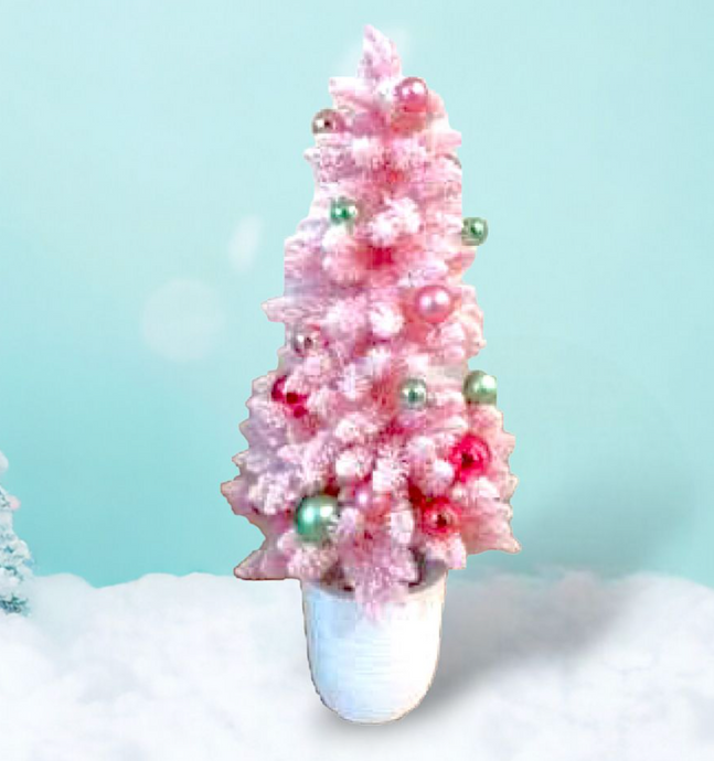 Pink Tree w/ Ornaments