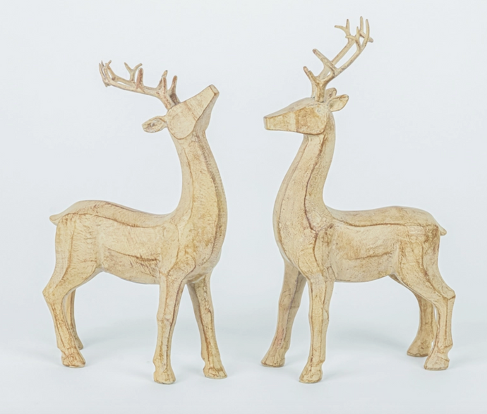 Wood Look Resin Deer 2 Assorted