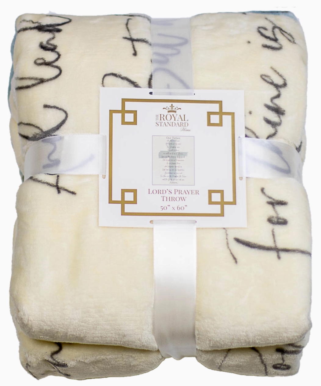 Lord's Prayer Throw Soft White/Ice/Gray 50x60