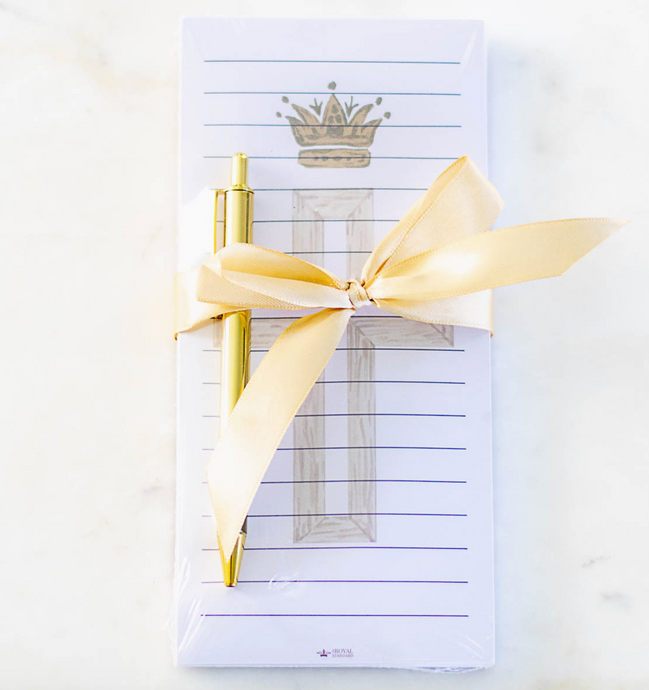 Royal Crown Notepad Gift Set White/Gold 4x8.5