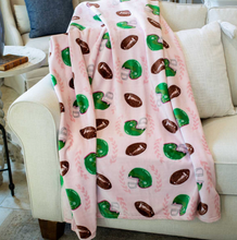 Load image into Gallery viewer, Tailgate Queen Throw Pink/Green/Brown 50x60