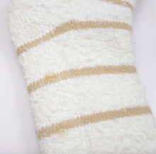 Load image into Gallery viewer, Women&#39;s Stripe Snuggle Socks Off White/Cream One Size