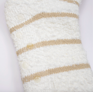 Women's Stripe Snuggle Socks Off White/Cream One Size