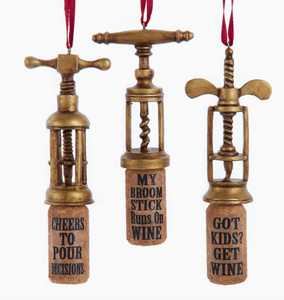 5"Wine Cork W/Sentiment Ornament