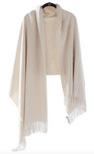 Load image into Gallery viewer, Ivory Scarf w/Pearls