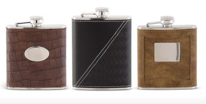 Assorted Leather Flasks (3 Styles)