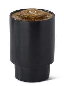 10.75 Inch Indoor Black Ceramic & Gold LED Water Fountain