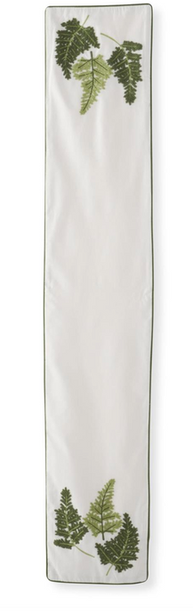 72 Inch Embroidered Fern Table Runner