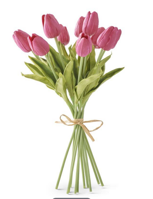 13 Inch Fuchsia Real Touch Mini Tulip Bundle (12 Stemse )