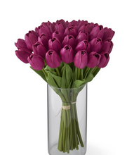 Load image into Gallery viewer, 13 Inch Fuchsia Real Touch Mini Tulip Bundle (12 Stemse )