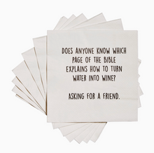 Load image into Gallery viewer, Does Anyone Know Which Page of the Bible Cocktail Napkins