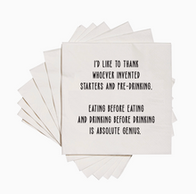 Load image into Gallery viewer, Starters and Pre-Drinking Funny Cocktail Napkins