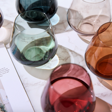 Load image into Gallery viewer, Pastel Colored Stemless Crystal Wine Glasses