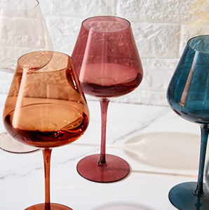 Pastel Large Colored Crystal Wine Glass