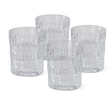 Load image into Gallery viewer, 3.75 Inch Grid Pressed Clear Glass Lowball Drinking Glass