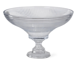 13.75 Inch Line Pressed Bowl on Pedestal