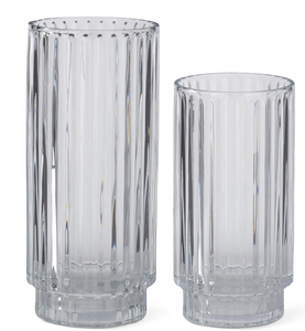 Accordion Pressed Glass Vase, 2 sizes