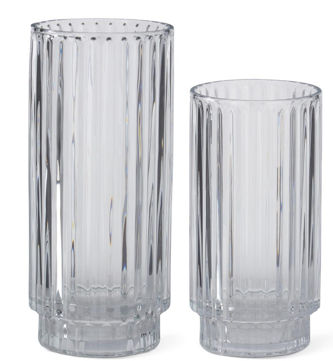 Accordion Pressed Glass Vase, 2 sizes