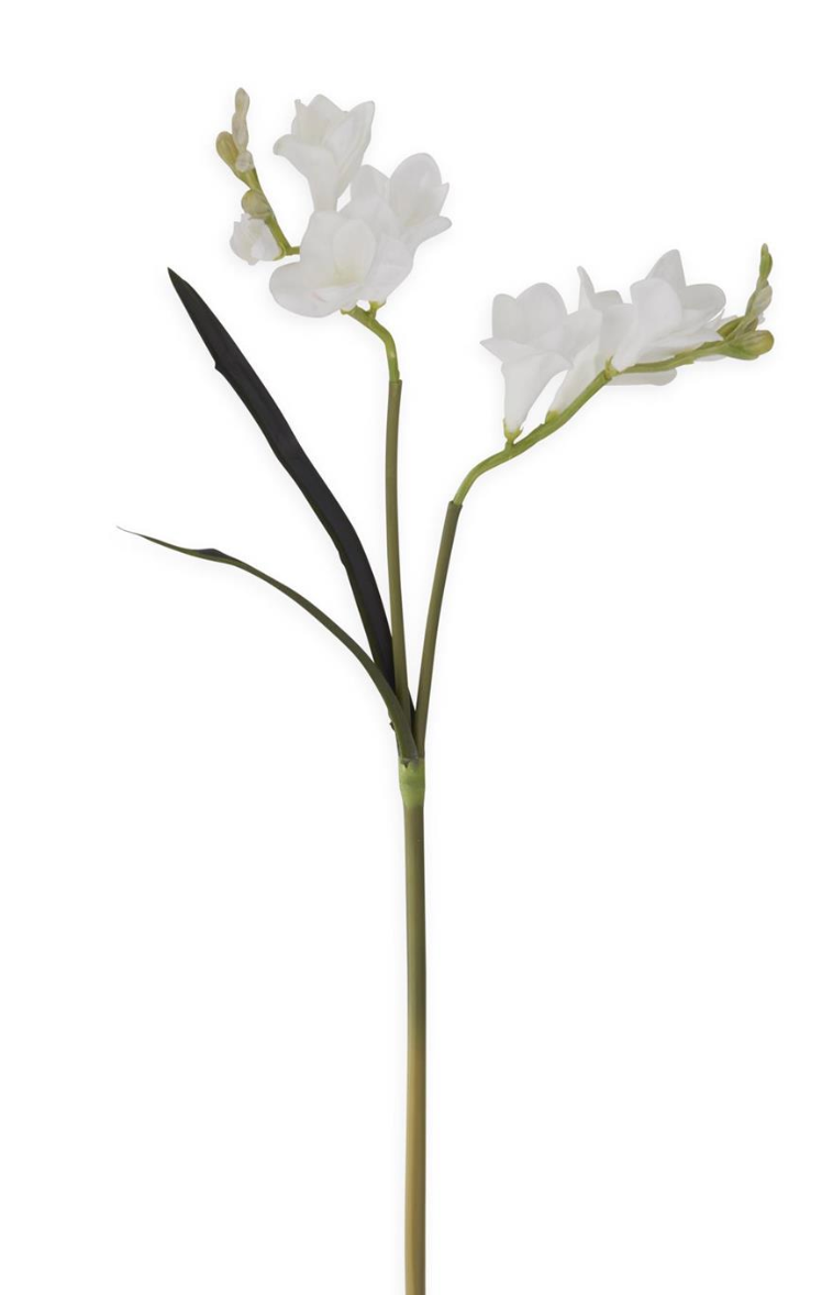21 Inch White Real Touch Freesia Stem