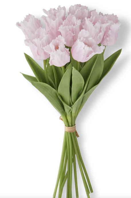 13 Inch Pink Real Touch Parrot Tulip Bundle (12 Stems)
