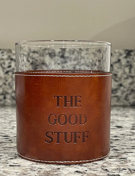The Good Stuff Faux Leather Rocks Glass