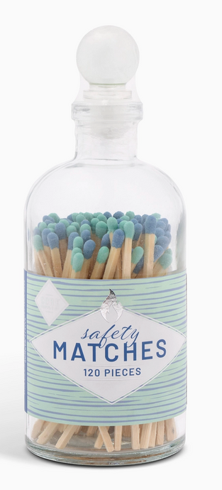 Matches in Glass Jar- blues