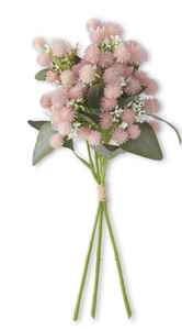 14 Inch Purple w/Pink Thistle Ball & White Berries Bundle (3 Stem)
