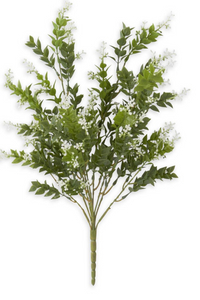 19 Inch Mint Leaf & White Berries Bush