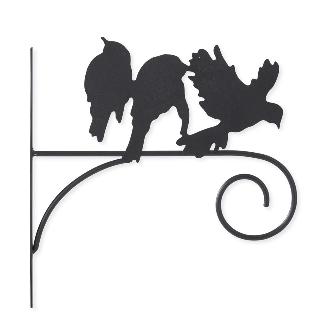 10.5 Inch Black Metal Cutout Bird Wall Hanging Bracket